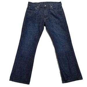 Levis 527 Jeans Men 36x30 Boot Cut Whiskers 100% Cotton Dark Blue Denim Western